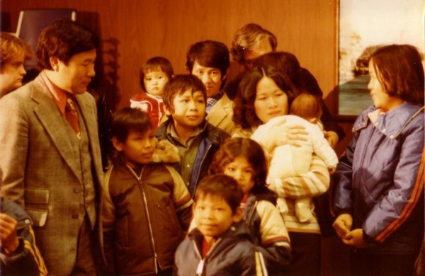 Theary Seng at airport, Dec. 1980